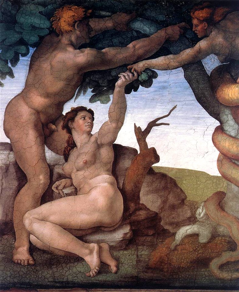 Michelangelo, Fall and Expulsion from Garden of Eden 03