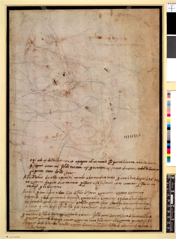 Michelangelo - Verso handwriting and trials of the pen, 1859,0514.818