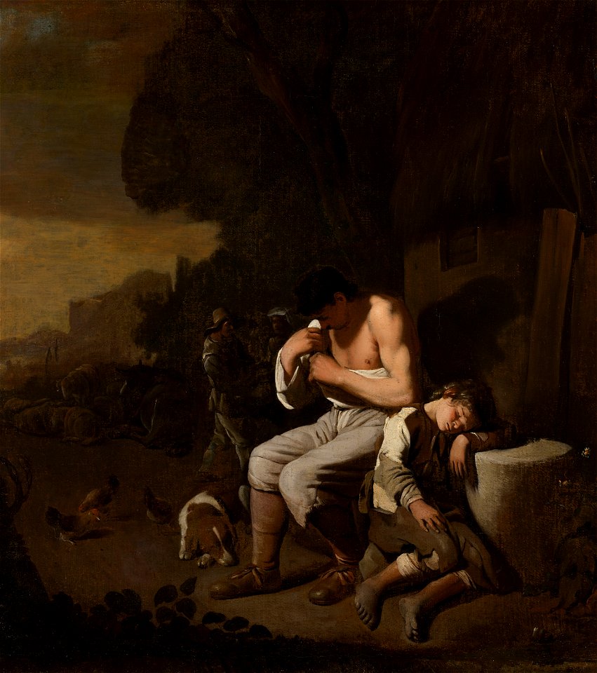 Michael Sweerts - A Sleeping Boy and a Man Removing Fleas from Himself - 657 - Mauritshuis