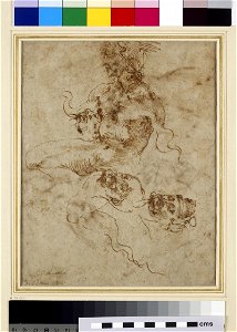 Michelangelo - Recto A Figure resembling a Triton, WA1846.38
