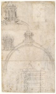Michelangelo - Cross-section of the dome of St Peter’s in Rome, A 029