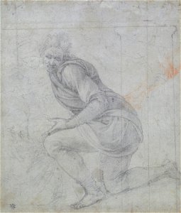 Michelangelo - Recto Studies for a Pietà, RCIN 912769