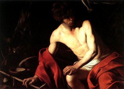 Michelangelo Merisi da Caravaggio - St John the Baptist - WGA04154. Free illustration for personal and commercial use.