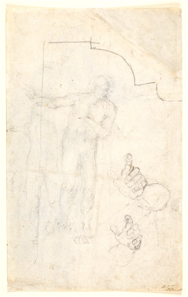 Michelangelo - Sheet of Studies The draped figure of Christ, Cat. 438