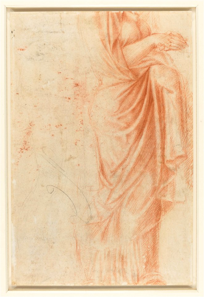 Michelangelo - Verso A draped female figure c. 1532, RCIN 912773