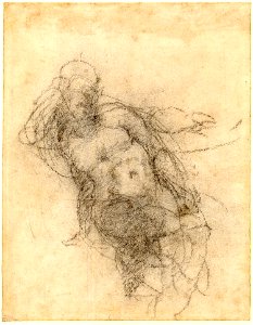 Michelangelo - A nude figure seated to front. 1508-12, 1859,0625.558