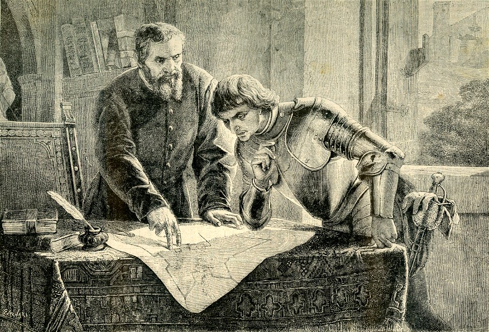 Michelangelo Buonarroti e Francesco Ferruccio che studiano il modo di fortificare Firenze