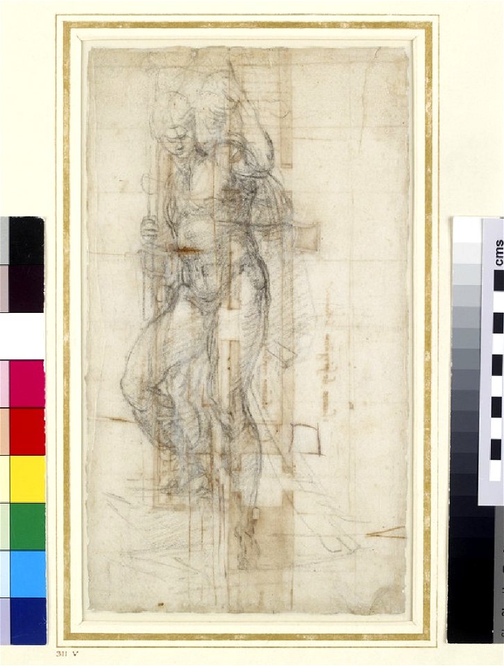 Michelangelo - Verso Figure of Christ rising from the Tomb, WA1846.57