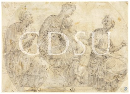 Michelangelo - inv. 182 S r., Madonna con il Bambino e due santi - scuola (attribuzione tradizionale)
