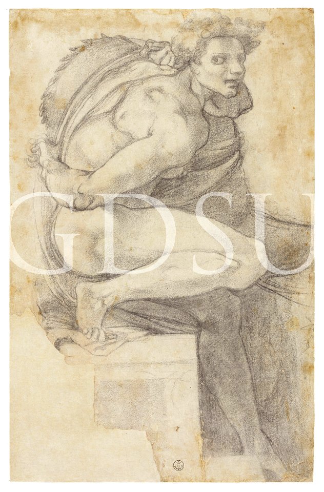 Michelangelo - inv. 604 E, Ignudo - copia da