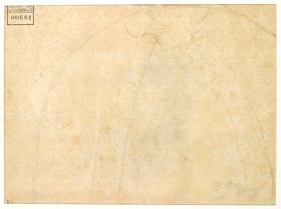 Michelangelo - La coupe de l'intérieur d'une coupole (verso)