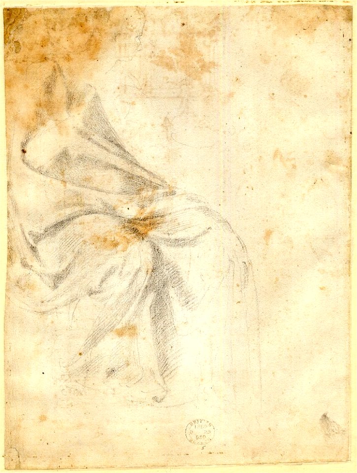 Michelangelo - Verso Study of drapery, 1859,0625.559