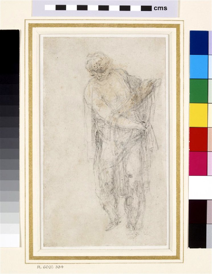 Michelangelo - Recto Draped Male Figure, WA1846.80