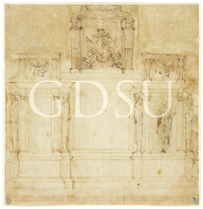 Michelangelo - inv. 187 S, Prospetto architettonico - scuola (attribuzione tradizionale)