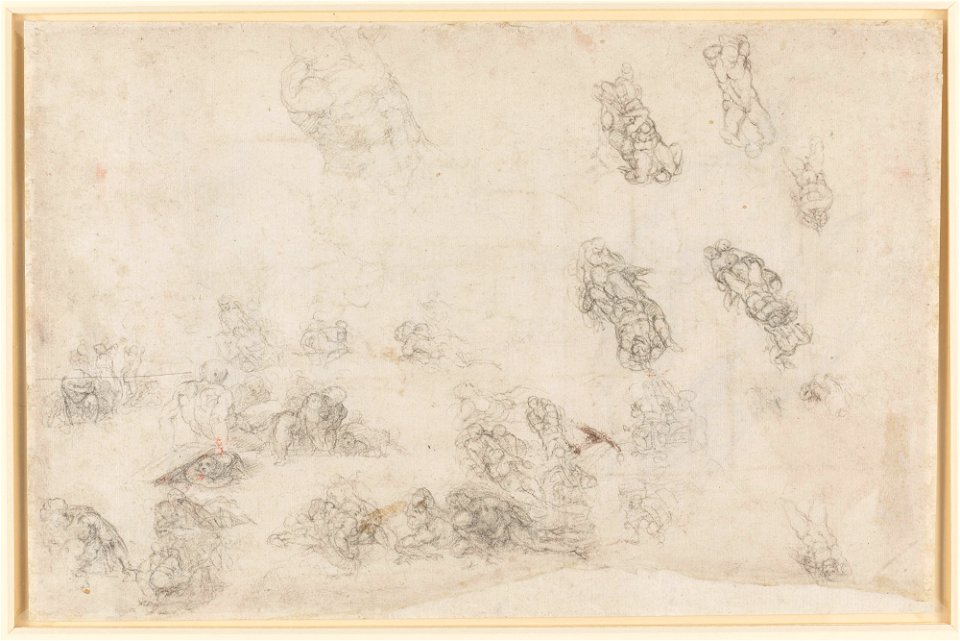 Michelangelo - Recto Studies for figures the Last Judgement, RCIN 912776