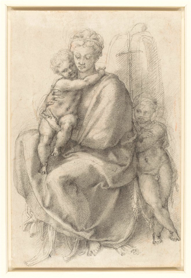 Michelangelo - Recto The Virgin and Child with the young St John, RCIN 912773
