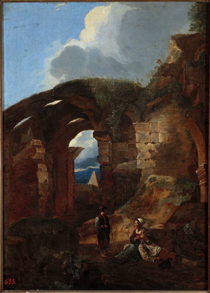 Michelangelo Cerquozzi - Vagabonds resting in the ruins of the Colosseum - M.Ob.488 MNW - National Museum in Warsaw
