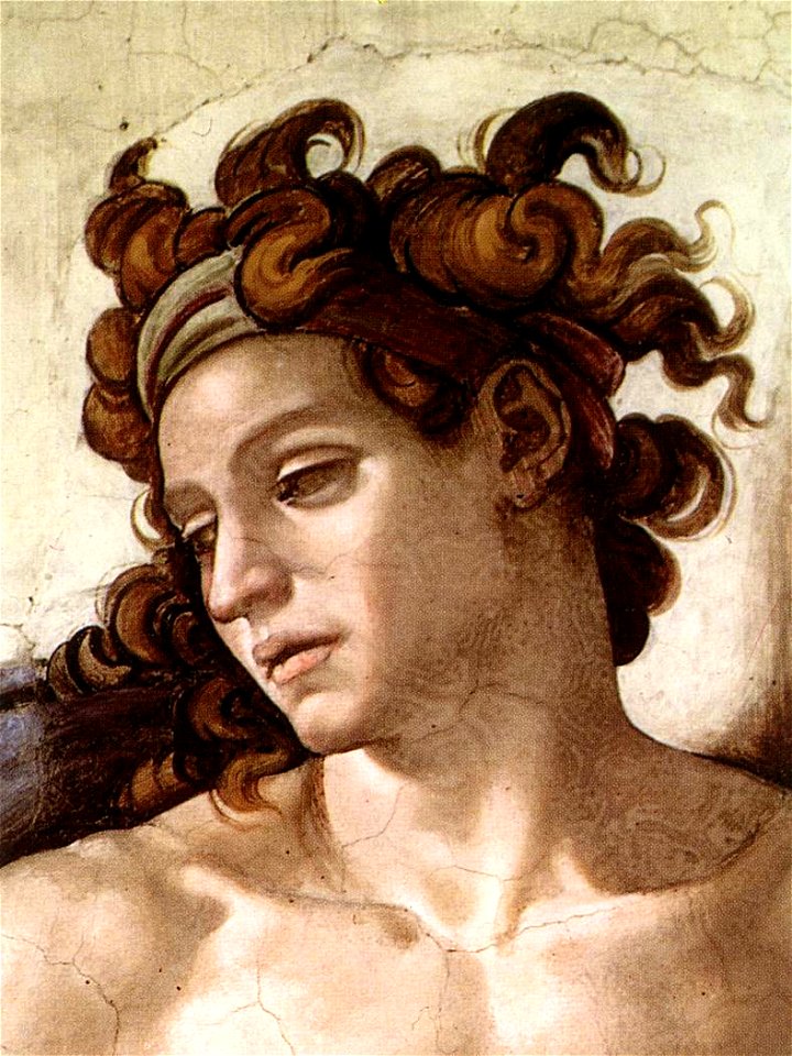 Michelangelo - Sistine Chapel - Ignudo (detail) - 1509