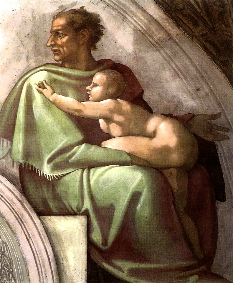 Michelangelo, lunetta, Josiah - Jechoniah - Shealtiel 03