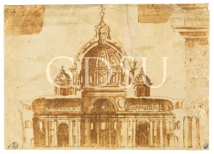 Michelangelo - inv. 175 S, Sezione della basilica di San Pietro a Roma - attribuzione tradizionale