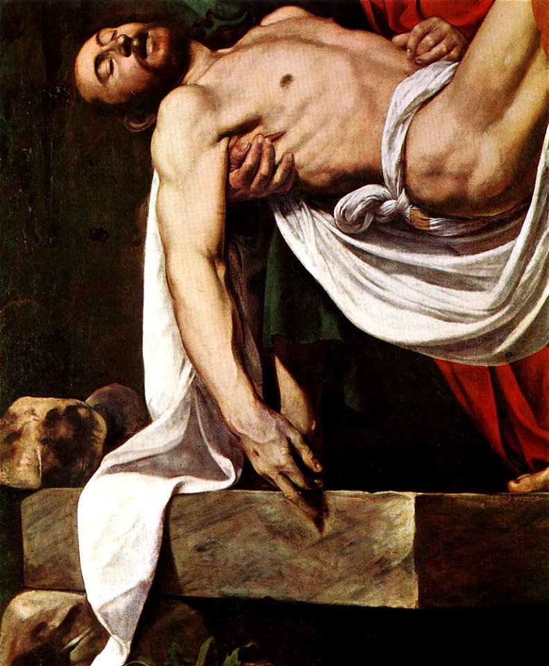 Michelangelo Merisi da Caravaggio - The Entombment (detail) - WGA04149