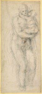 Michelangelo - The Virgin and Christ Child; the Virgin, nude, holding the Child in her arms, 1859,0625.562