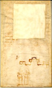 Michelangelo - Elevation and plan of a recess a wall tomb, 1946,0713.33