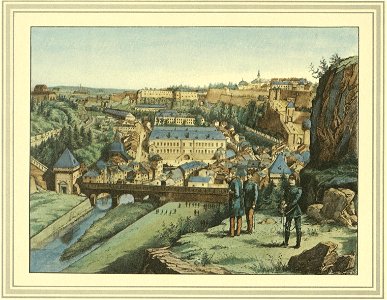 Michel Engels - 04 Luxembourg avec le faubourg de Pfaffenthal, vu de la rue d'Eich