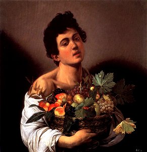 Michelangelo Merisi da Caravaggio - Boy with a Basket of Fruit - WGA04074. Free illustration for personal and commercial use.