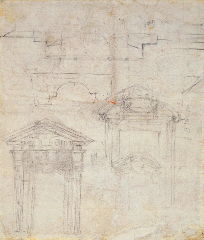 Michelangelo - Verso Architectural studies. circa 1530circa 1540, RCIN 912769