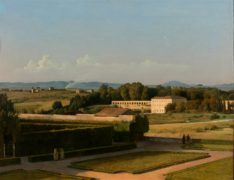 Michel Martin Drolling - Gezicht op de tuinen van Villa Medici