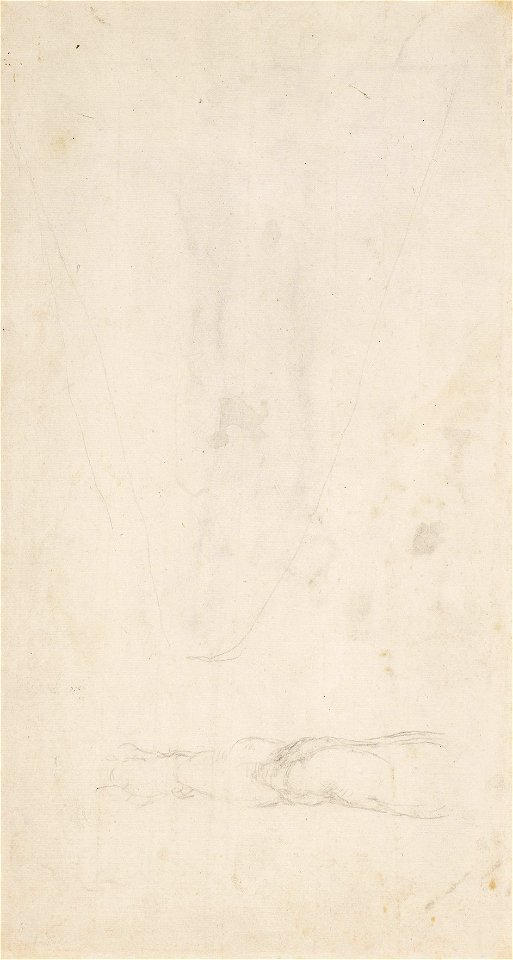 Michelangelo - Verso study of a leg c. 1560-64, RCIN 912761