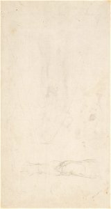 Michelangelo - Verso study of a leg c. 1560-64, RCIN 912761