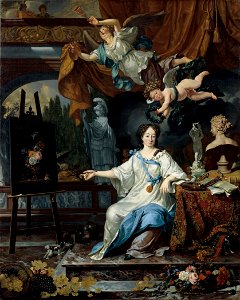 MIchiel van Musscher - Portrait of an Artist in Her Studio