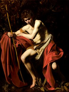 Michelangelo Merisi, called Caravaggio - Saint John the Baptist in the Wilderness - Google Art Project. Free illustration for personal and commercial use.