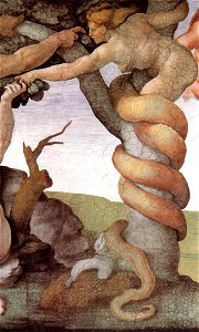 Michelangelo, Fall and Expulsion from Garden of Eden 06