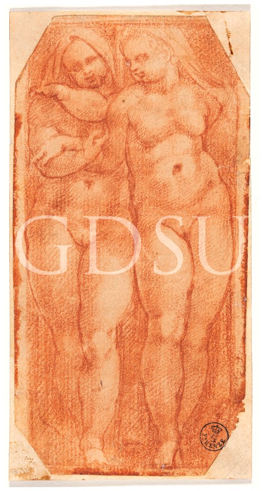 Michelangelo - inv. 14751 F, Due figure femminili nude - copia da