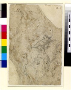 Michelangelo - Verso Two male Nudes and a Horse, WA1846.42