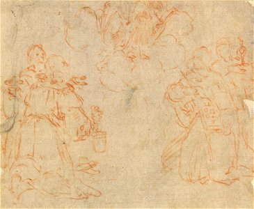 Michelangelo Buonarroti - Verso sketch of a Sacra Conversazione. c. 1600, RCIN 990215