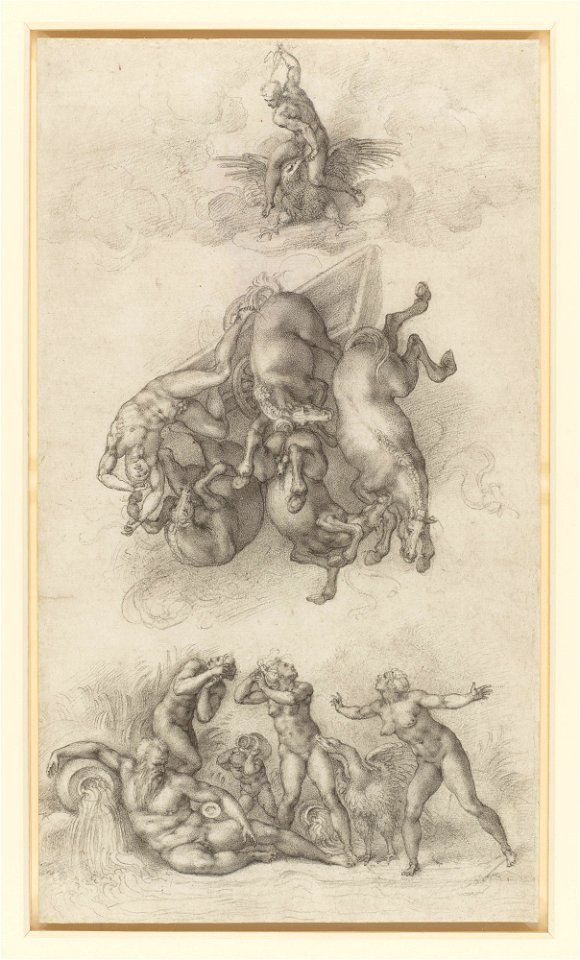 Michelangelo - Recto The Fall of Phateon, RCIN 912766