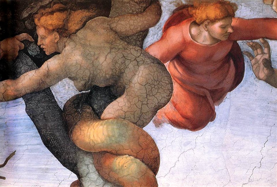 Michelangelo, Fall and Expulsion from Garden of Eden 05