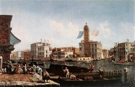 Michele Marieschi - The Grand Canal with the Fishmarket - WGA14064