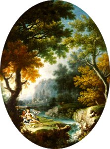 Michele Pagano (c.1697-1732) - Landscape with Leda and the Swan - 1530143.1 - National Trust