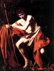 Michelangelo Merisi da Caravaggio - St. John the Baptist - WGA04155. Free illustration for personal and commercial use.