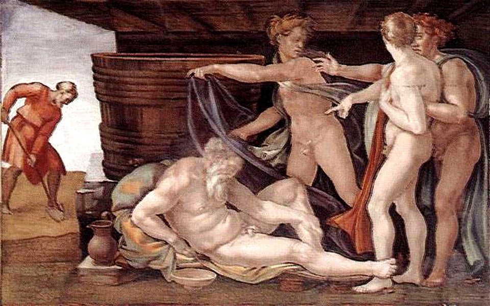 Michelangelo drunken Noah