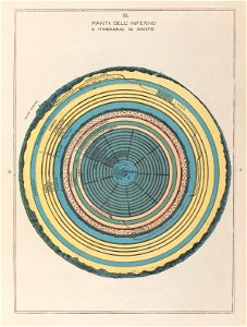 Michelangelo Caetani, Map of Hell, 1855 Cornell CUL PJM 1071 03. Free illustration for personal and commercial use.