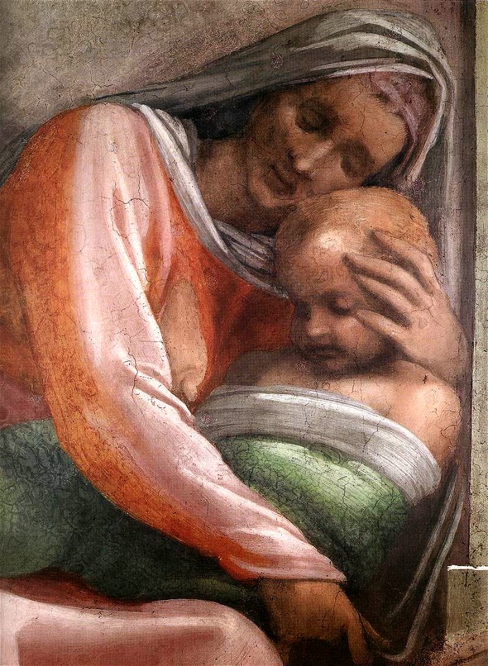 Michelangelo, lunetta, Salmon - Boaz - Obed 02