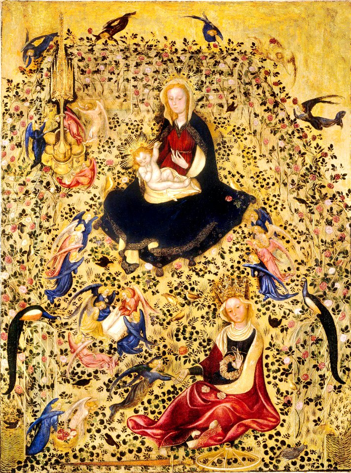 Michelino da besozzo o stefano da zevio, madonna del roseto, castelvecchio, verona