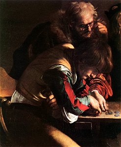 Michelangelo Merisi da Caravaggio - The Calling of Saint Matthew (detail) - WGA04114