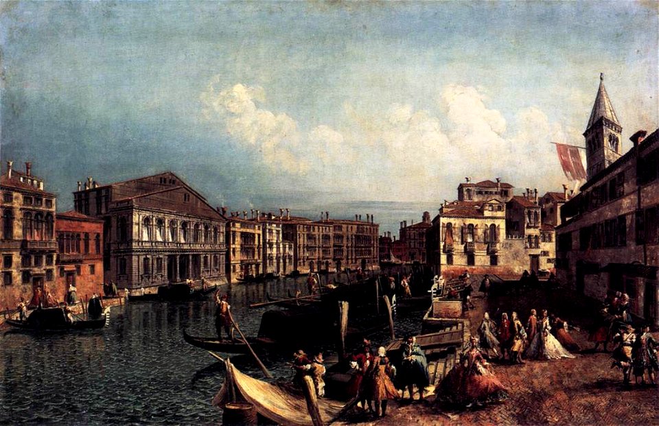 Michele Marieschi - The Grand Canal with the Ca' Rezzonico and the Campo San Samuele - WGA14061